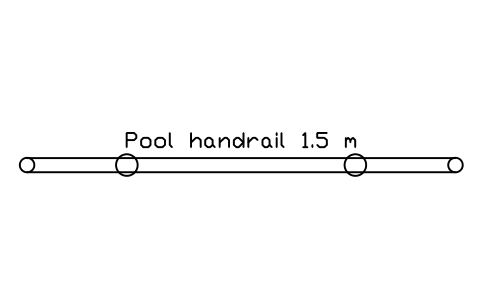 Preview of the Pool handrail 1.5 m symbol, block POL_HANDRAIL
