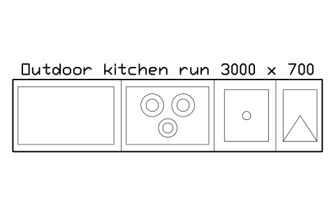 Preview of the Outdoor kitchen run 3000 x 700 symbol, block POL_KITCHEN_3000