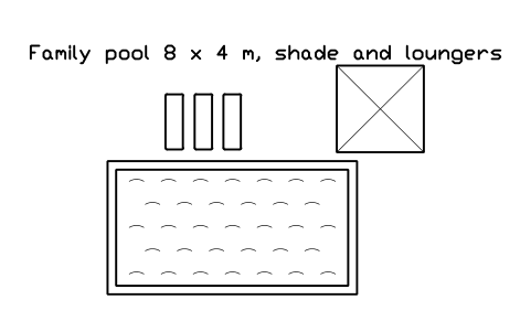 Preview of the Family pool 8 x 4 m, shade and loungers symbol, block POL_LAYOUT_FAMILY_POOL