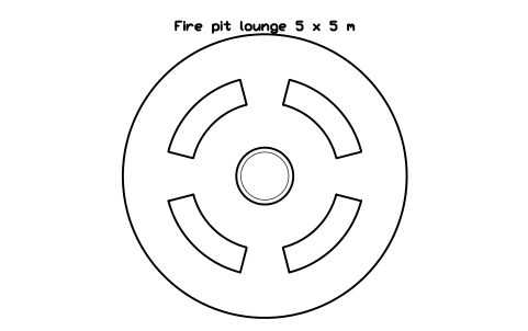 Preview of the Fire pit lounge 5 x 5 m symbol, block POL_LAYOUT_FIRE_LOUNGE