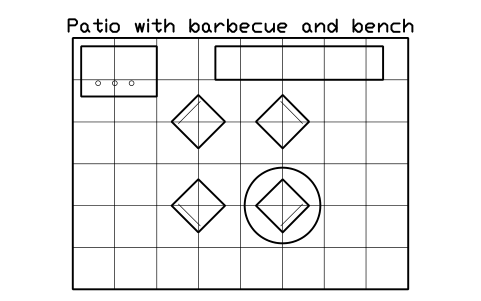 Preview of the Patio with barbecue and bench symbol, block POL_LAYOUT_PATIO_BBQ