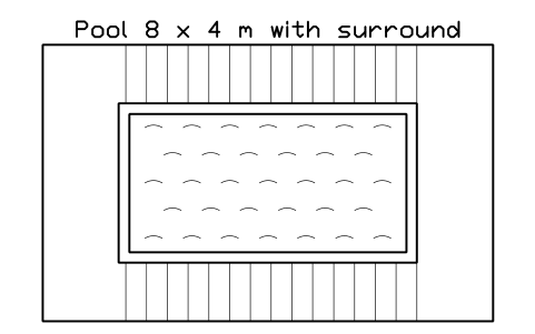 Preview of the Pool 8 x 4 m with surround symbol, block POL_LAYOUT_POOL_8X4