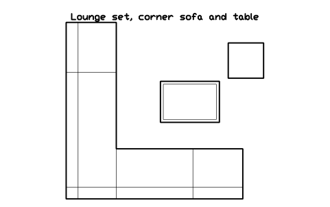 Preview of the Lounge set, corner sofa and table symbol, block POL_LOUNGE_SET_L