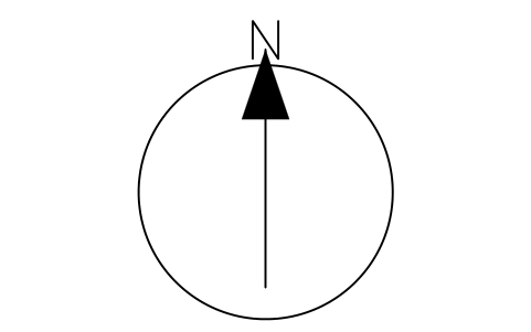 Preview of the North arrow symbol, block POL_NORTH_ARROW
