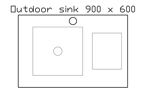 Preview of the Outdoor sink 900 x 600 symbol, block POL_OUTDOOR_SINK