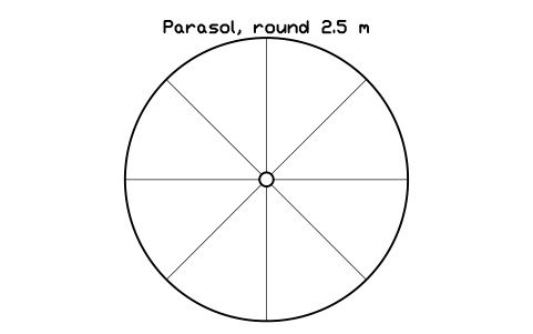 Preview of the Parasol, round 2.5 m symbol, block POL_PARASOL_R25