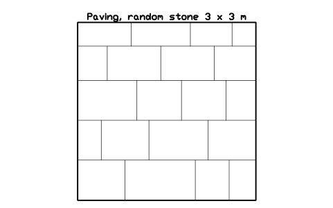 Preview of the Paving, random stone 3 x 3 m symbol, block POL_PAVING_RANDOM