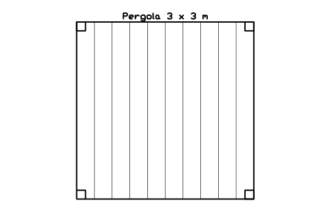 Preview of the Pergola 3 x 3 m symbol, block POL_PERGOLA_3X3