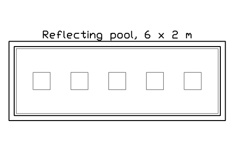 Preview of the Reflecting pool, 6 x 2 m symbol, block POL_POND_REFLECT_6X2