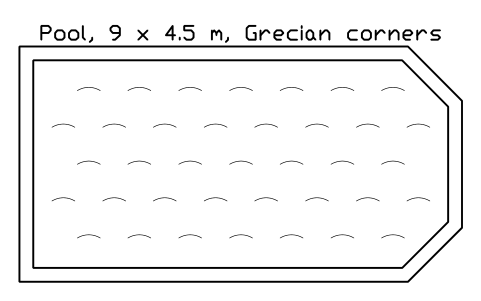Preview of the Pool, 9 x 4.5 m, Grecian corners symbol, block POL_POOL_9X4_GRECIAN