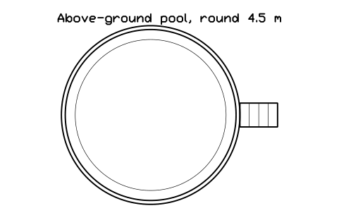 Preview of the Above-ground pool, round 4.5 m symbol, block POL_POOL_ABOVE_R45