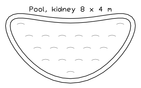 Preview of the Pool, kidney 8 x 4 m symbol, block POL_POOL_KIDNEY_8X4