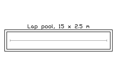 Preview of the Lap pool, 15 x 2.5 m symbol, block POL_POOL_LAP_15X2