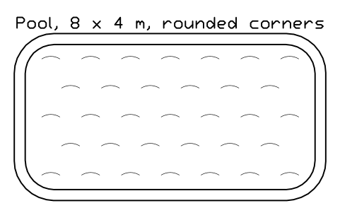 Preview of the Pool, 8 x 4 m, rounded corners symbol, block POL_POOL_ROUNDED_8X4