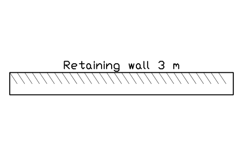 Preview of the Retaining wall 3 m symbol, block POL_RETAIN_WALL