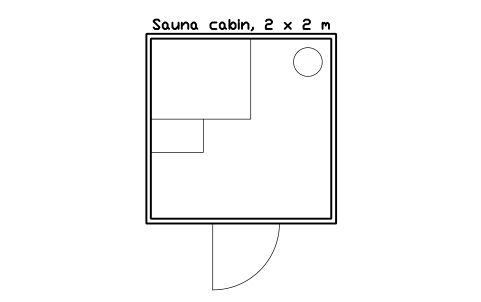 Preview of the Sauna cabin, 2 x 2 m symbol, block POL_SAUNA_2X2