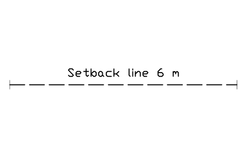Preview of the Setback line 6 m symbol, block POL_SETBACK_LINE