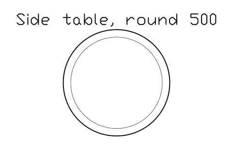 Preview of the Side table, round 500 symbol, block POL_SIDE_TABLE_R50