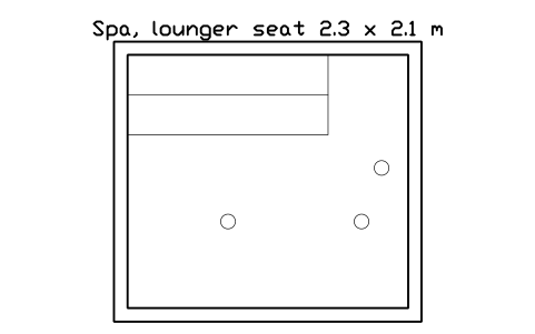 Preview of the Spa, lounger seat 2.3 x 2.1 m symbol, block POL_SPA_LOUNGE_2300