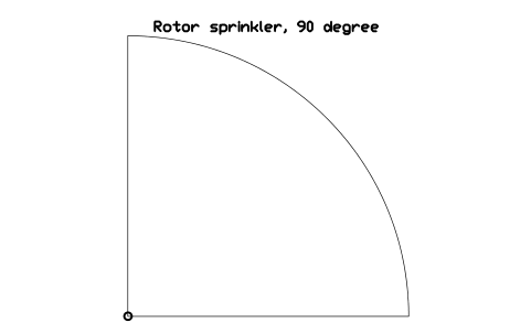 Preview of the Rotor sprinkler, 90 degree symbol, block POL_SPRINKLER_ROT