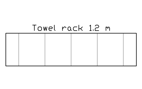 Preview of the Towel rack 1.2 m symbol, block POL_TOWEL_RACK