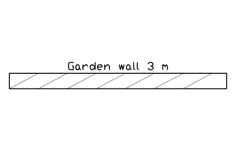 Preview of the Garden wall 3 m symbol, block POL_WALL_GARDEN