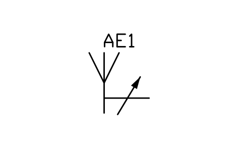 Anteprima del simbolo Antenna, variable azimuth, blocco TLX_S01104_ANTENNA_VARIABLE_AZIMUTH