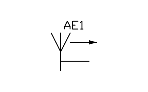 Anteprima del simbolo Antenna, fixed, horizontal, blocco TLX_S01105_ANTENNA_FIXED_HORIZONTAL