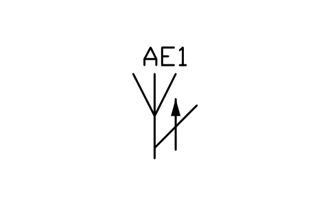 Anteprima del simbolo Antenna, variable elevation, blocco TLX_S01106_ANTENNA_VARIABLE_ELEVATION