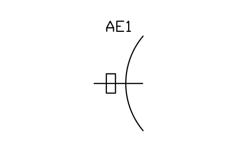 Anteprima del simbolo Antenna, parabolic, feeder, blocco TLX_S01123_ANTENNA_PARABOLIC_FEEDER