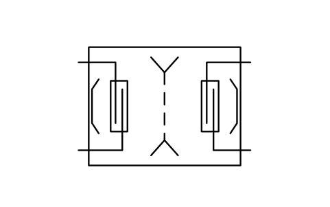 Anteprima del simbolo SAW device, part reflecting, blocco TLX_S01183_SAW_DEVICE_PART_REFLECTING