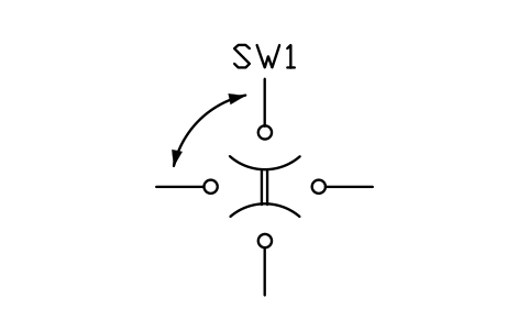 Anteprima del simbolo Microwave switch, 4-position, blocco TLX_S01202_MICROWAVE_SWITCH_4_POSITION