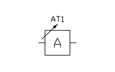 Anteprima del simbolo Attenuator, variable loss, blocco TLX_S01245_ATTENUATOR_VARIABLE_LOSS