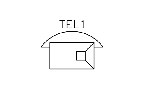 Telephone, loudspeaker 심볼 미리보기, 블록 TEL_S01025_TELEPHONE_LOUDSPEAKER