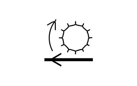 Vorschau des Symbols Bürsten in Warenlaufrichtung, Block ITX_0571