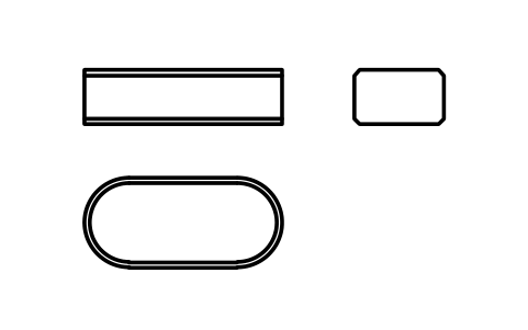 Vorschau des Symbols Flache Passfeder Form A 10 x 6 x 22, Block KEY_A_10X6X22