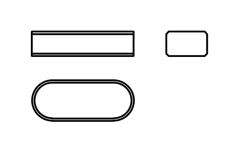 Vorschau des Symbols Flache Passfeder Form A 10 x 6 x 25, Block KEY_A_10X6X25