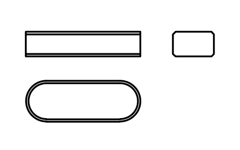 Vorschau des Symbols Flache Passfeder Form A 10 x 6 x 28, Block KEY_A_10X6X28