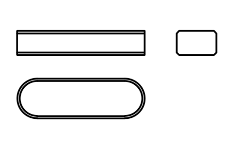 Vorschau des Symbols Flache Passfeder Form A 10 x 6 x 32, Block KEY_A_10X6X32