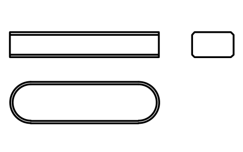 Vorschau des Symbols Flache Passfeder Form A 10 x 6 x 36, Block KEY_A_10X6X36