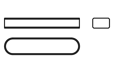Vorschau des Symbols Flache Passfeder Form A 10 x 6 x 45, Block KEY_A_10X6X45