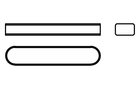 Vorschau des Symbols Flache Passfeder Form A 10 x 6 x 50, Block KEY_A_10X6X50