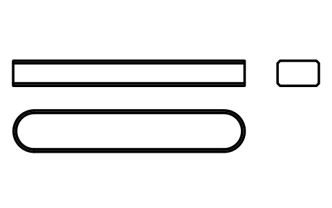 Vorschau des Symbols Flache Passfeder Form A 10 x 6 x 56, Block KEY_A_10X6X56