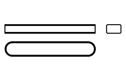 Vorschau des Symbols Flache Passfeder Form A 10 x 6 x 63, Block KEY_A_10X6X63
