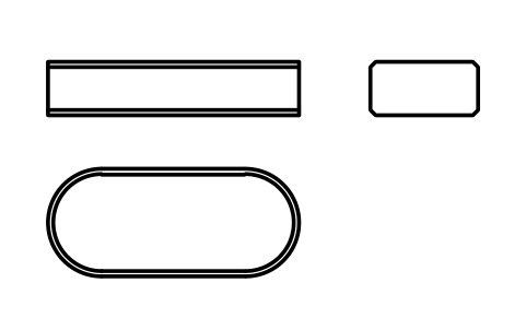 Vorschau des Symbols Flache Passfeder Form A 12 x 6 x 28, Block KEY_A_12X6X28