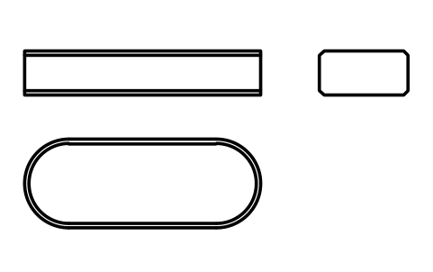 Vorschau des Symbols Flache Passfeder Form A 12 x 6 x 32, Block KEY_A_12X6X32