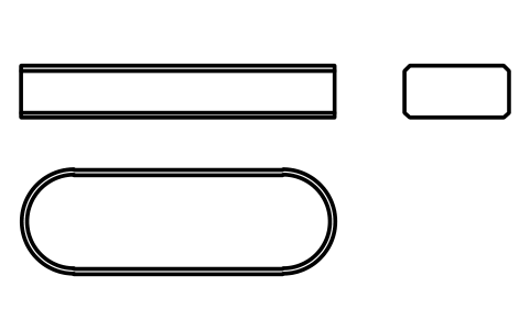 Vorschau des Symbols Flache Passfeder Form A 12 x 6 x 36, Block KEY_A_12X6X36