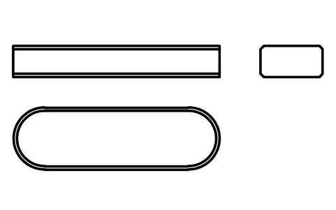 Vorschau des Symbols Flache Passfeder Form A 12 x 6 x 40, Block KEY_A_12X6X40