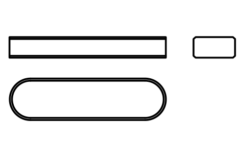 Vorschau des Symbols Flache Passfeder Form A 12 x 6 x 45, Block KEY_A_12X6X45