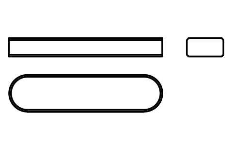 Vorschau des Symbols Flache Passfeder Form A 12 x 6 x 50, Block KEY_A_12X6X50
